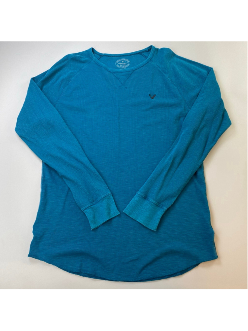 American Eagle Outfitters Long Sleeve Mens XXL Teal Y2K Big Brother Core Thermal